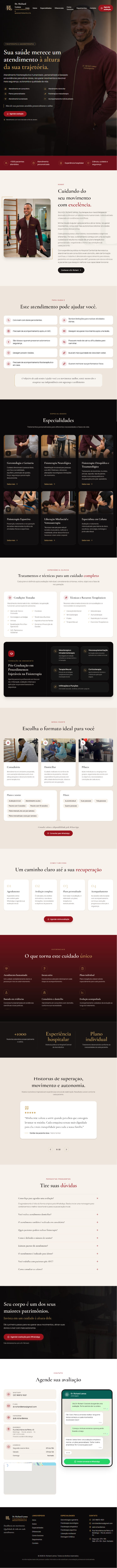 Versão para celular do site do Dr. Richard Lemos